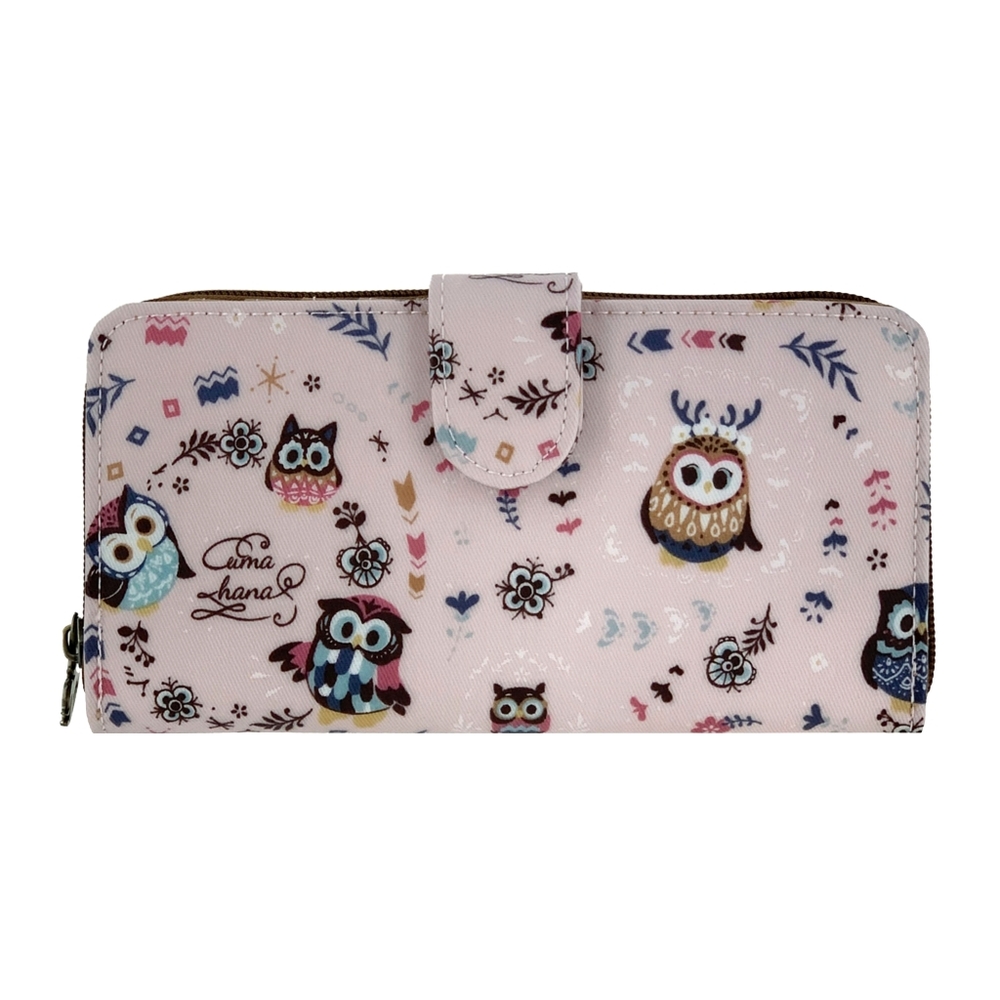 Waterproof Owl Long Snap Fold Wallet Purse Coin Pouch